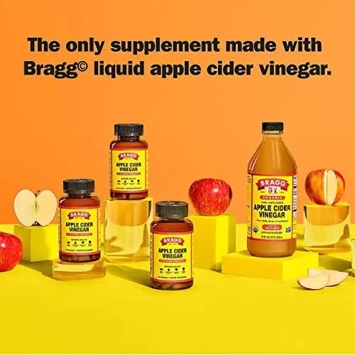 Bragg Apple Cider Vinegar Capsules - Vitamin D3 & Zinc - 750mg of Acetic Acid – Immune - TrustMedUSA