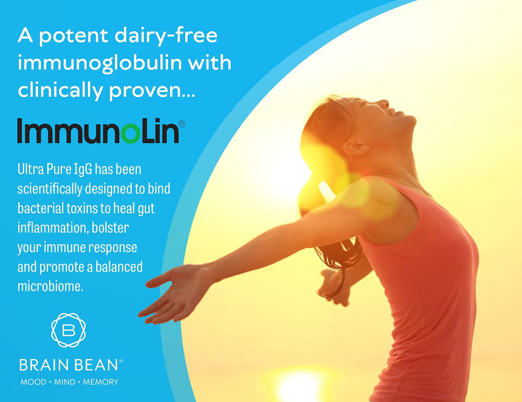 Brain Basics Ultra Pure IgG Supplement - Dairy-Free Supplement IgG-Immunolin Powder, Blended Vitamin & Mineral Supplements, 150g, 60 Servings - TrustMedUSA