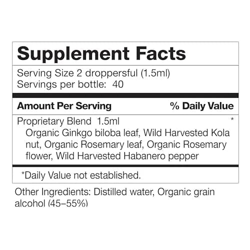 Brain Formula 2 oz. - Vegan and Wild-Harvested | Stimulates Circulation and and Improved - TrustMedUSA