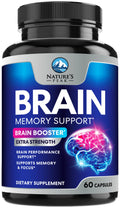Brain Memory Supplement - 3X Strength Nootropics for Concentration, Clarity & Focus Support - Brain Health Cognitive Vitamins with Bacopa, Phosphatidylserine & DMAE, Brain Booster Pills, 60 Capsules - TrustMedUSA