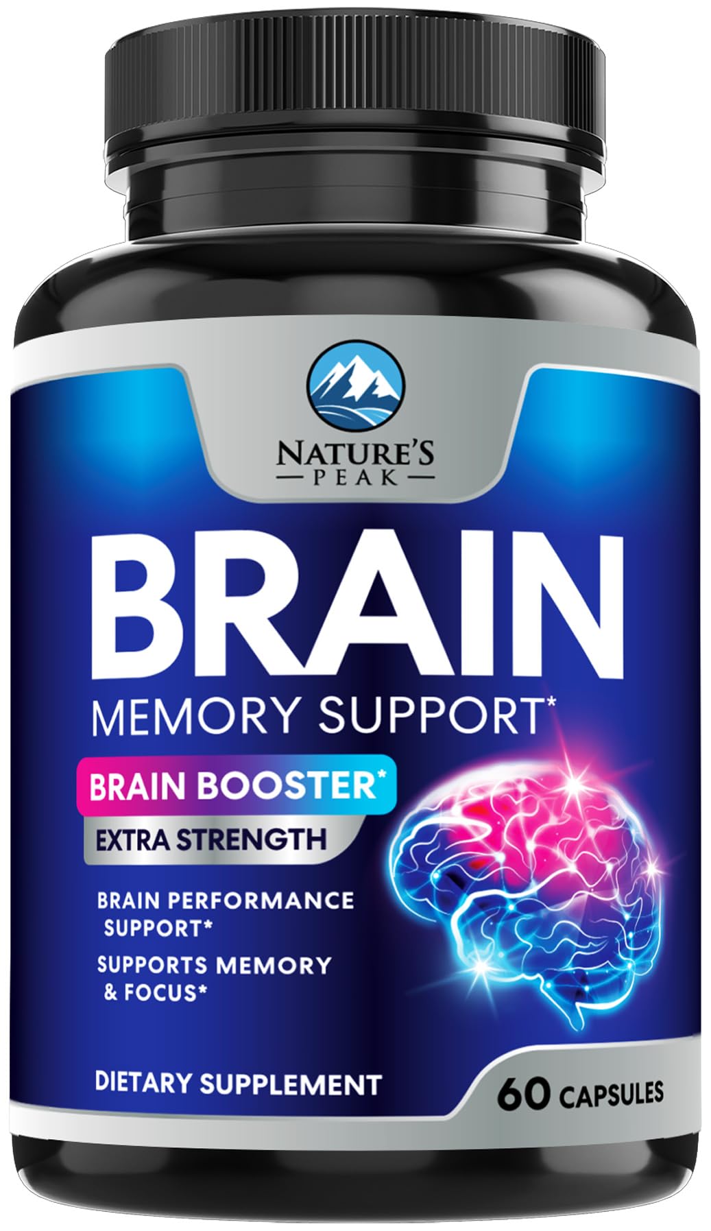 Brain Memory Supplement - 3X Strength Nootropics for Concentration, Clarity & Focus Support - Brain Health Cognitive Vitamins with Bacopa, Phosphatidylserine & DMAE, Brain Booster Pills, 60 Capsules - TrustMedUSA