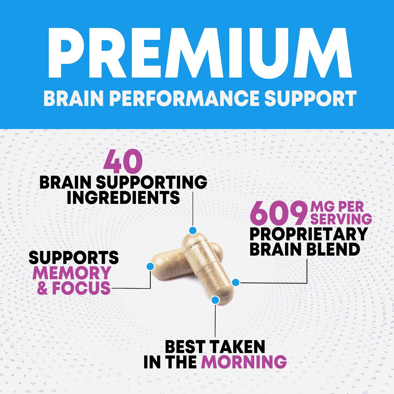 Brain Memory Supplement Pills - 3X Strength Nootropics for Concentration, Clarity & Focus Support - Brain Health Cognitive Vitamins with Bacopa, Phosphatidylserine & DMAE, Brain Booster - 240 Capsules - TrustMedUSA