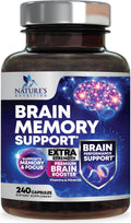 Brain Memory Supplement Pills - 3X Strength Nootropics for Concentration, Clarity & Focus Support - Brain Health Cognitive Vitamins with Bacopa, Phosphatidylserine & DMAE, Brain Booster - 240 Capsules - TrustMedUSA