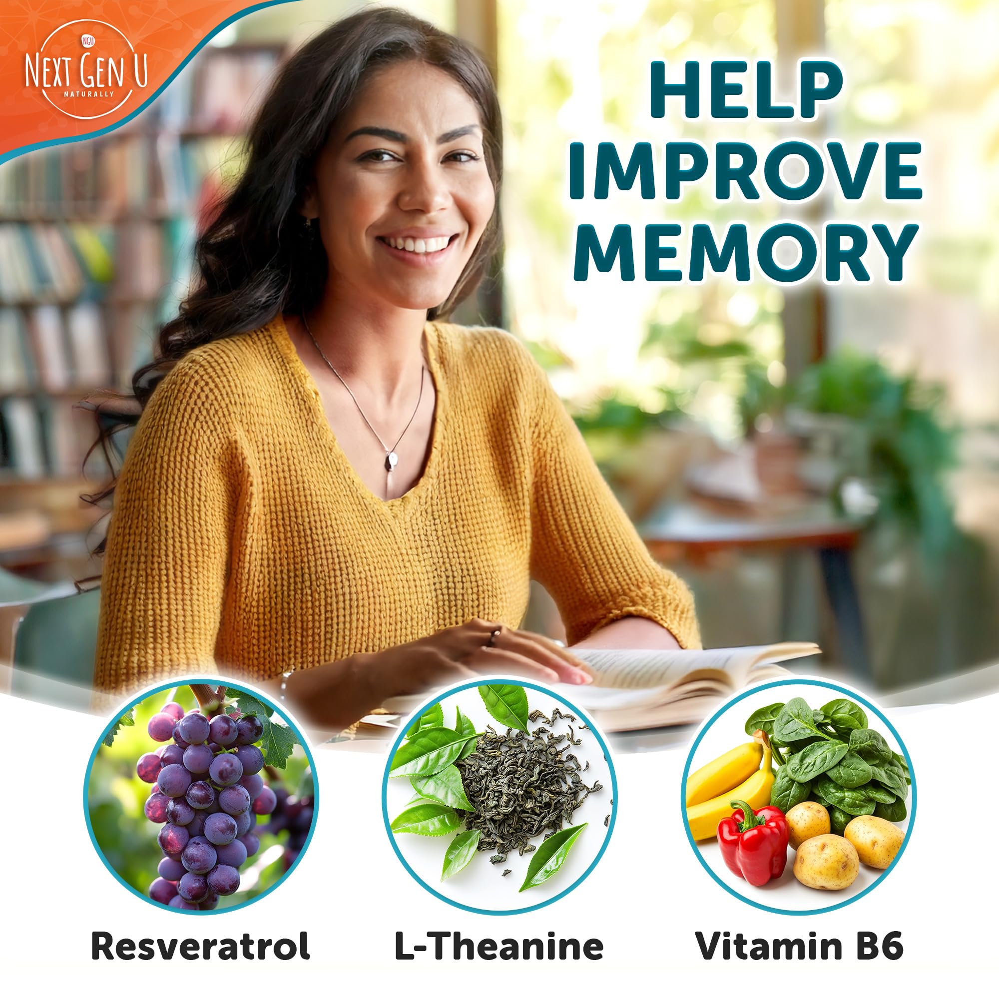 Brain Supplement - 120 Vegan Capsules - Dietary Nootropic May Help Memory, Cognitive Function & Focus - Formulation with Amino Acids, Polyphenols & B Vitamins - for Women, Men & Seniors - by NextGenU - TrustMedUSA