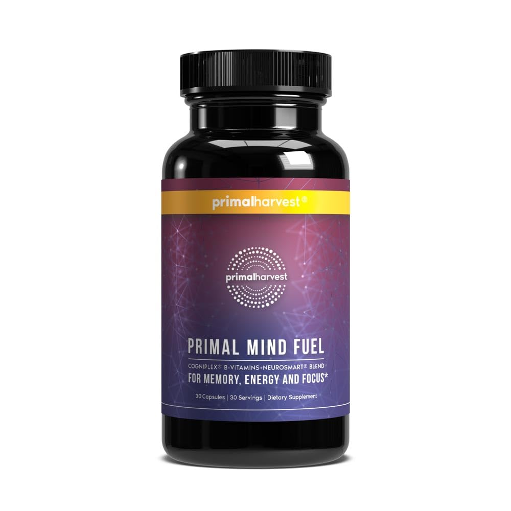 Brain Supplement by Primal Harvest, Primal Mind Fuel Brain Booster for Focus, Energy, Clarity, and Brain Health 30 Capsules Nootropics Brain Support Supplement for Men and Women - TrustMedUSA