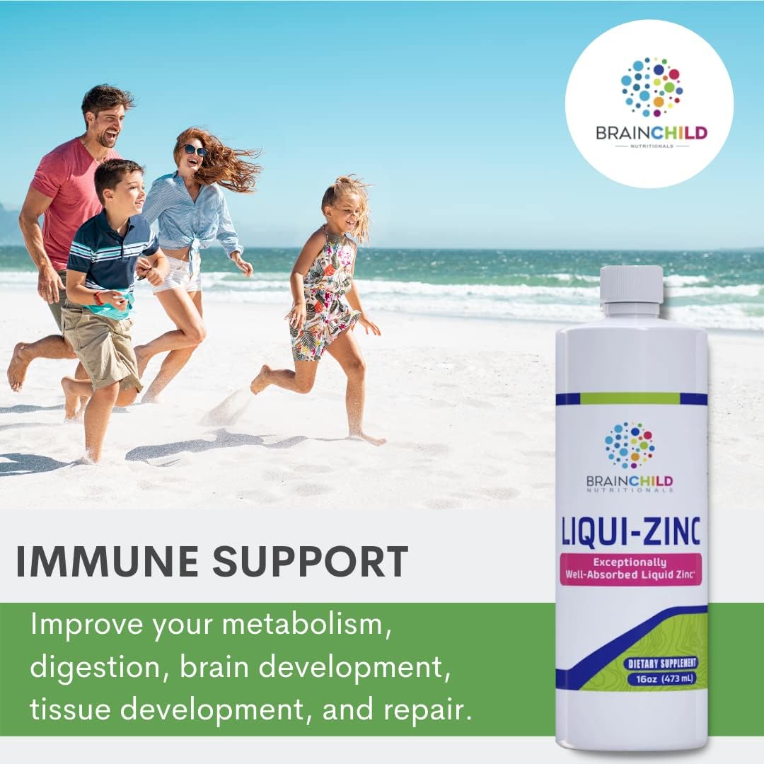 BrainChild Nutritionals LiquiZinc Liquid Formula (Unflavored 16oz) - TrustMedUSA