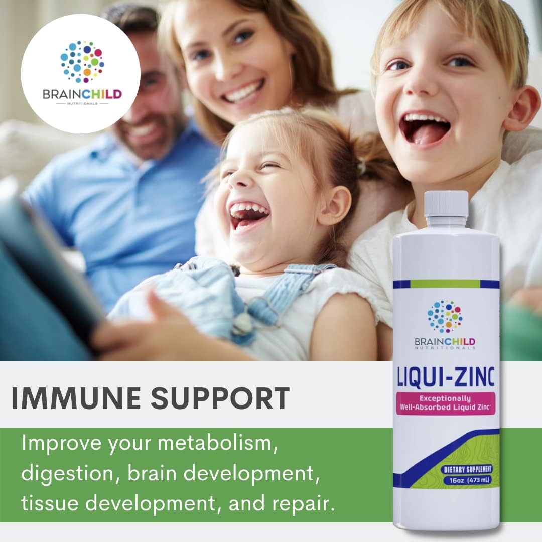 BrainChild Nutritionals LiquiZinc Liquid Formula (Unflavored 16oz) - TrustMedUSA