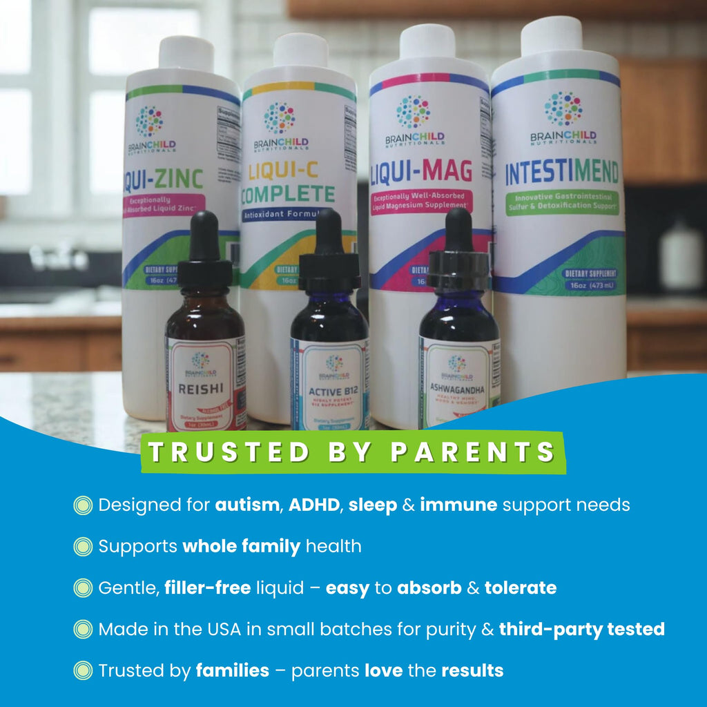 BrainChild Nutritionals Spectrum Support Minerals Liquid Supplement for Autism - Well Absorbed for Kids & Adults on the Spectrum, Ultra-Colloidal Suspension, Casein-Free, Unflavored 16oz - TrustMedUSA