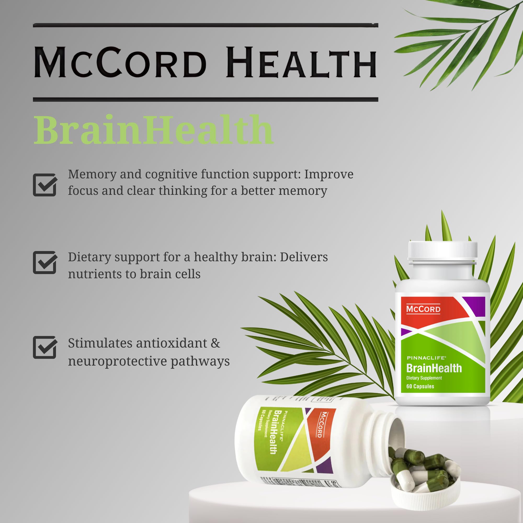 BrainHealth Brain Supplement - Amplify Memory, Increase Focus, Enhance Clarity & Gain Productivity For Men & Women, Olivamine, Vitamin D, Vitamin B6 & B12, Rhodiola Rosea, Magnesium, Taurine - TrustMedUSA