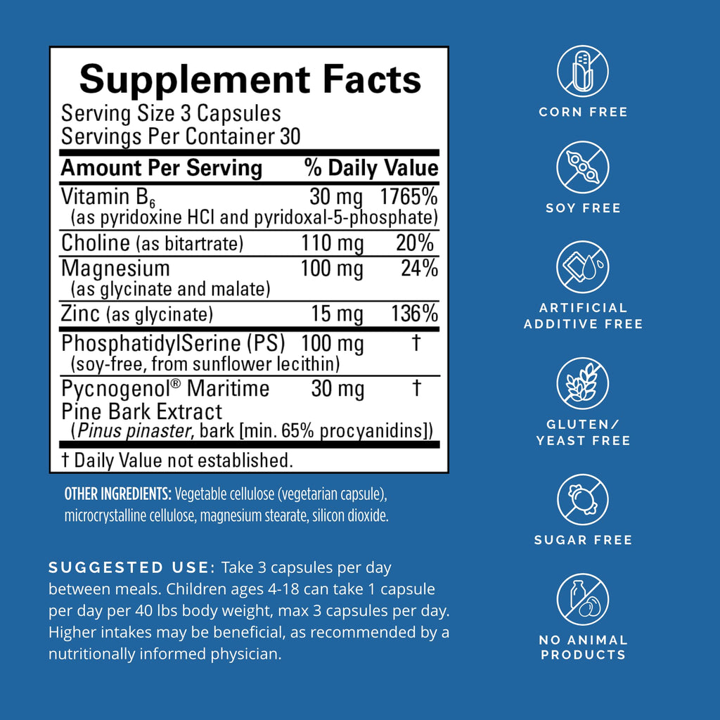 BRAINMD Dr Amen Attention Support - 90 Capsules - Promotes Mental Focus & Impulse Control - Gluten Free - 30 Servings - TrustMedUSA