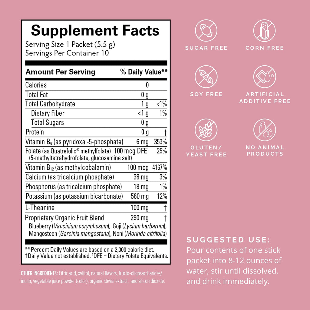 BRAINMD Dr Amen Brain Boost On The Go - 10 Packets, Berry Flavor - Nootropic Drink Powder, Promotes Focus, Clarity & Mental Energy - Caffeine Free, Gluten Free - 10 Servings - TrustMedUSA