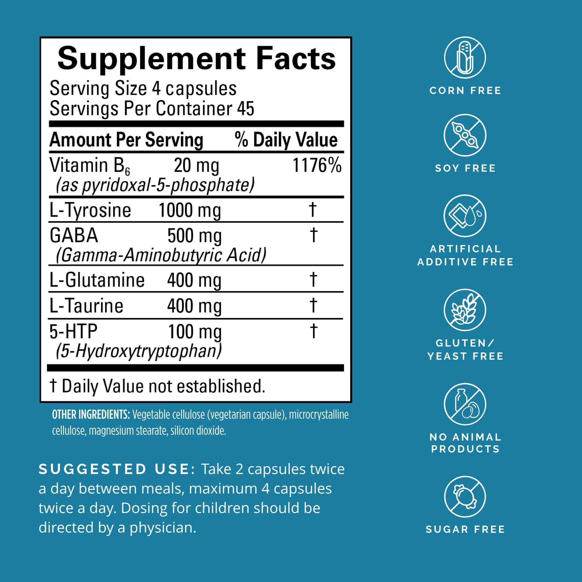 BRAINMD Dr Amen NeuroLink - 180 Capsules - Promotes Optimal Brain Function, Focus & Concentration - Gluten Free - 45 Servings - TrustMedUSA