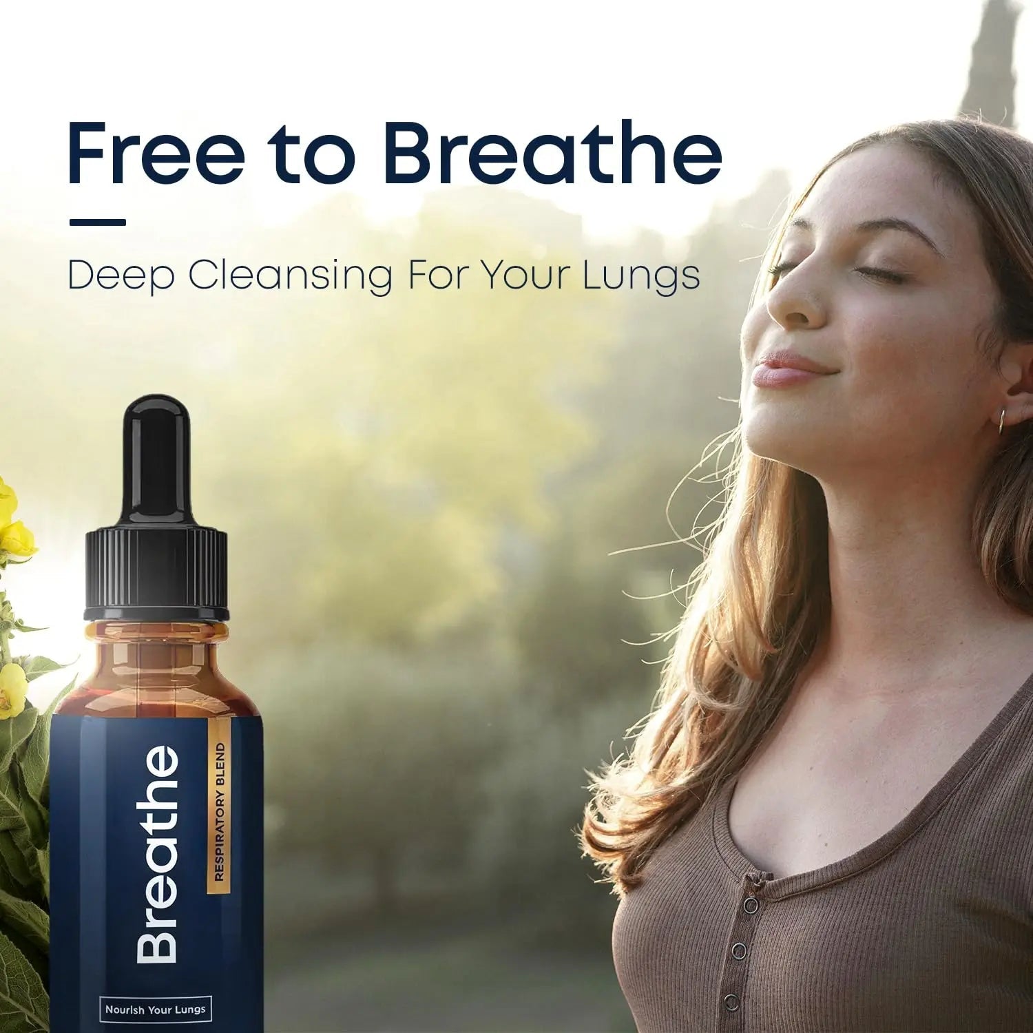 BREATHE & BREATHE PM Bundle - 60 Caps & 1 fl.oz. Mullein Drops for Lungs & Airways: Peppermint, Thyme, & Mullein Leaf Extract for Lungs Detox for Smokers - Clear Mucus & Breathe - GMO-Free & USA-Made - TrustMedUSA