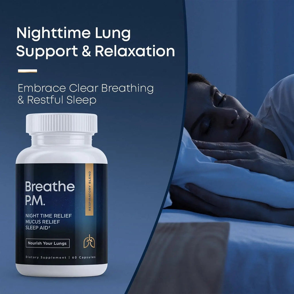 BREATHE & BREATHE PM Bundle - 60 Caps & 1 fl.oz. Mullein Drops for Lungs & Airways: Peppermint, Thyme, & Mullein Leaf Extract for Lungs Detox for Smokers - Clear Mucus & Breathe - GMO-Free & USA-Made - TrustMedUSA