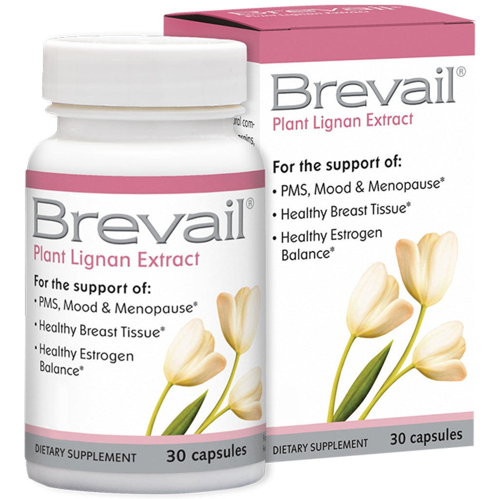Brevail Plant Lignan Extract Capsules, Proactive Breast Health Supplement with 50 mg SDG Lignans from Flax Seed Hulls for Healthy Estrogen Balance and PMS Mood Support Pills, 30 Count - TrustMedUSA