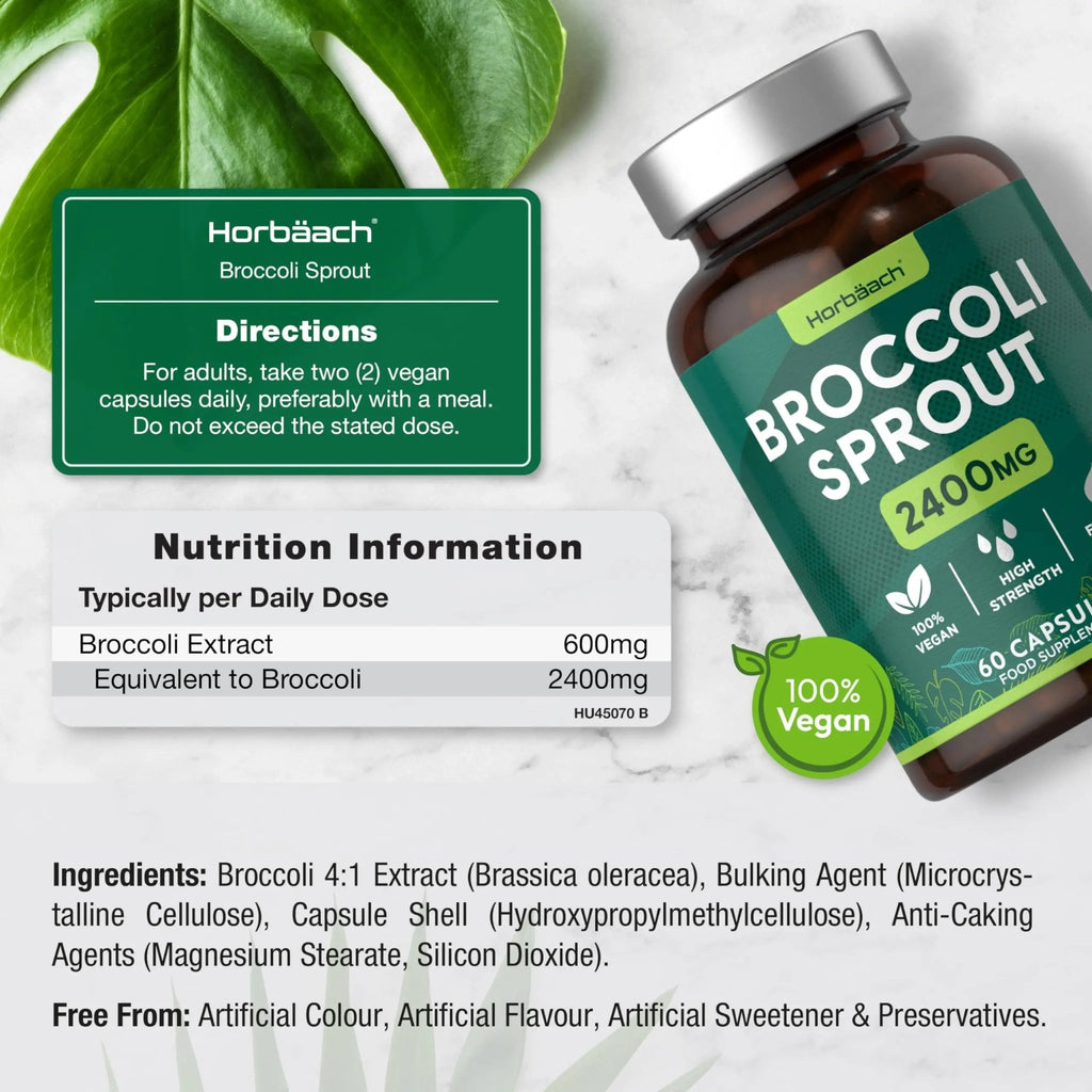 Broccoli Sprout Extract | Activated Sulforaphane Supplement | 2400mg Capsules | 60 Ct - TrustMedUSA