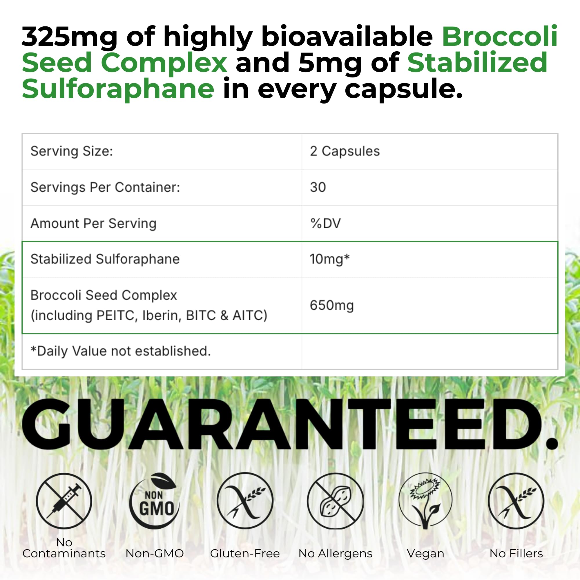 BrocElite Mara Labs Plus | Stabilized Broccoli Sulforaphane Supplement | Glyphosate Residue Free Certified – Third-Party Tested | 60 Vegan Capsules - TrustMedUSA