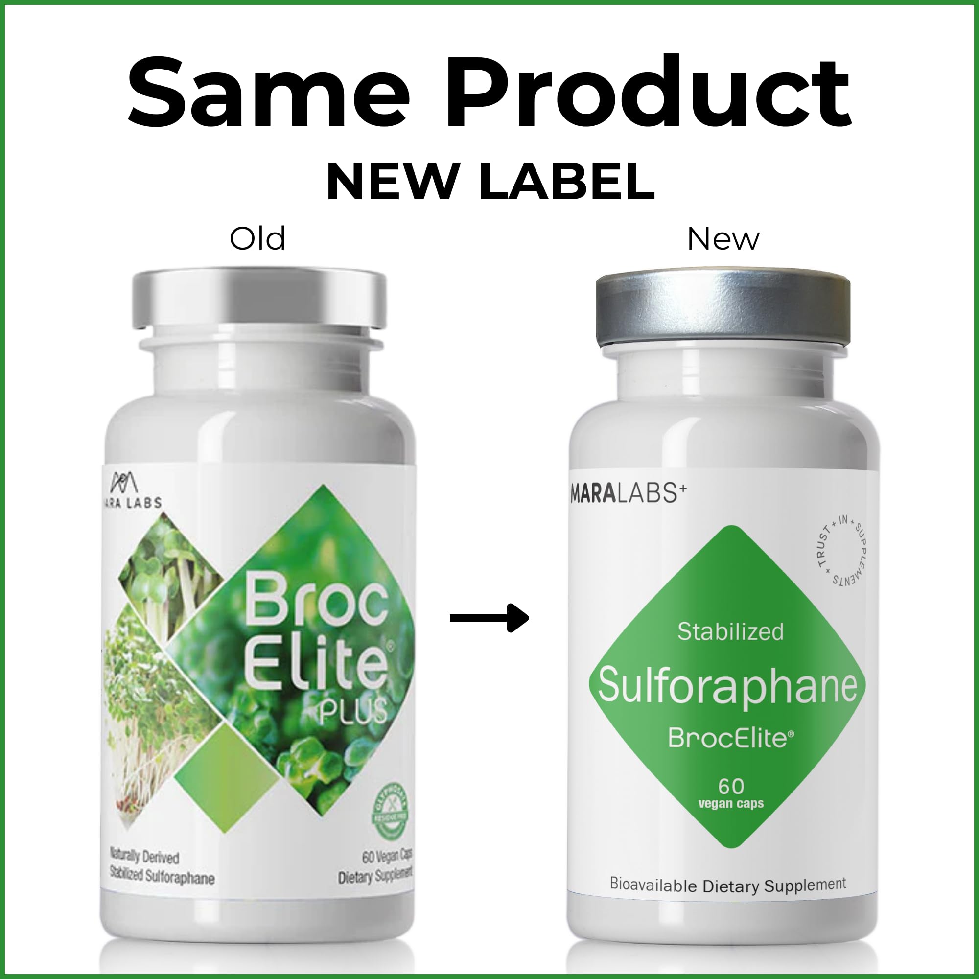 BrocElite Mara Labs Plus | Stabilized Broccoli Sulforaphane Supplement | Glyphosate Residue Free Certified – Third-Party Tested | 60 Vegan Capsules - TrustMedUSA
