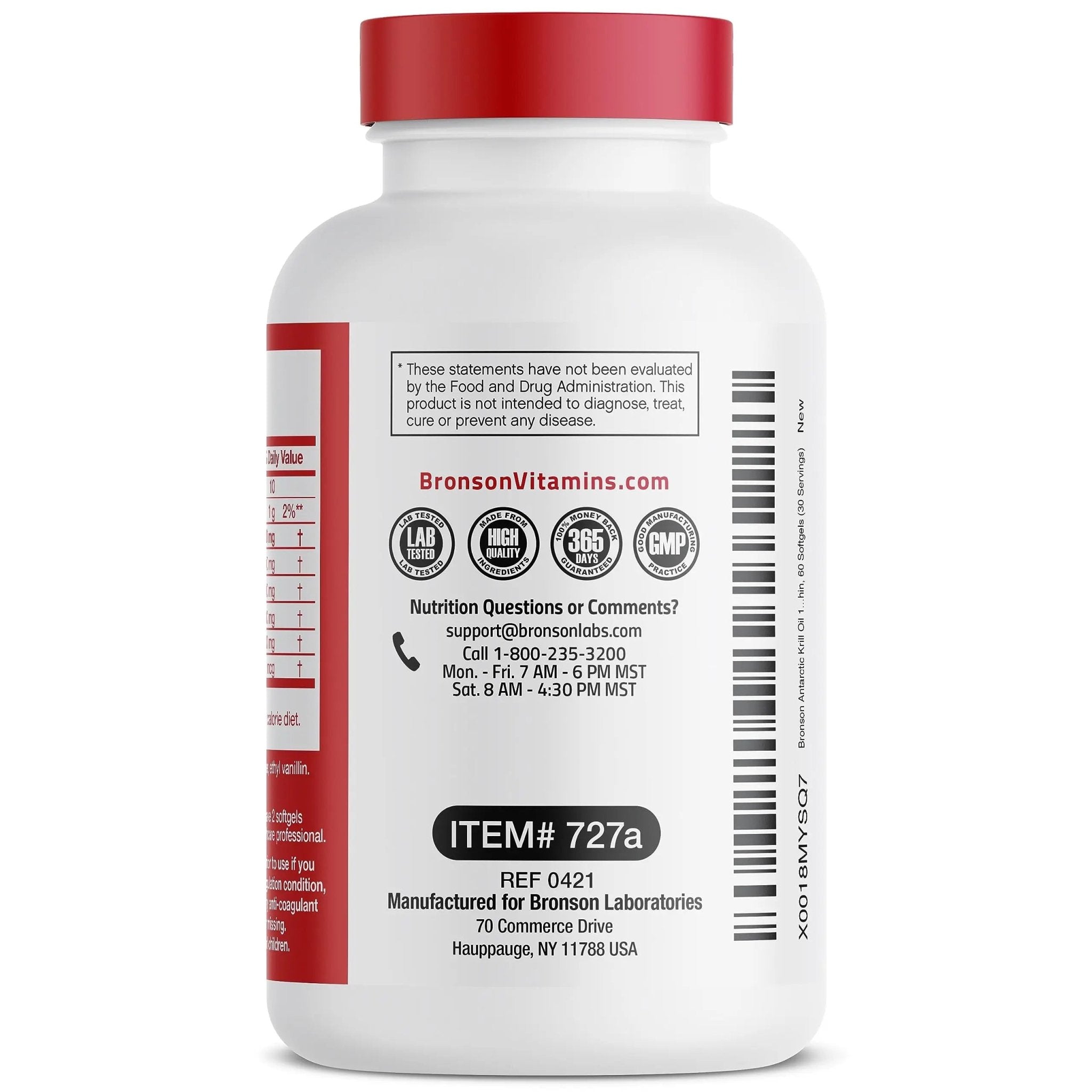 Bronson Antarctic Krill Oil 1000 mg with Omega-3s EPA, DHA, Astaxanthin - TrustMedUSA