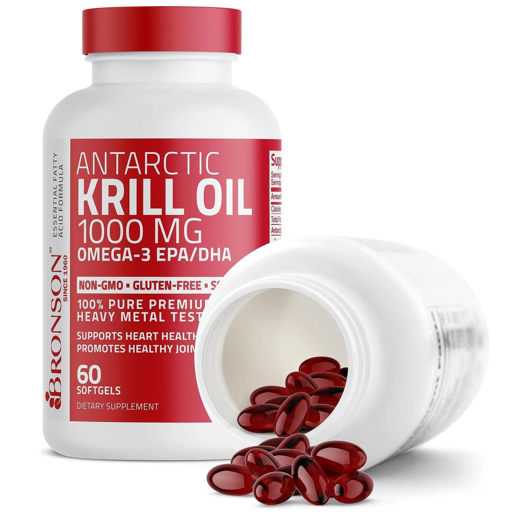 Bronson Antarctic Krill Oil 1000 mg with Omega-3s EPA, DHA, Astaxanthin - TrustMedUSA