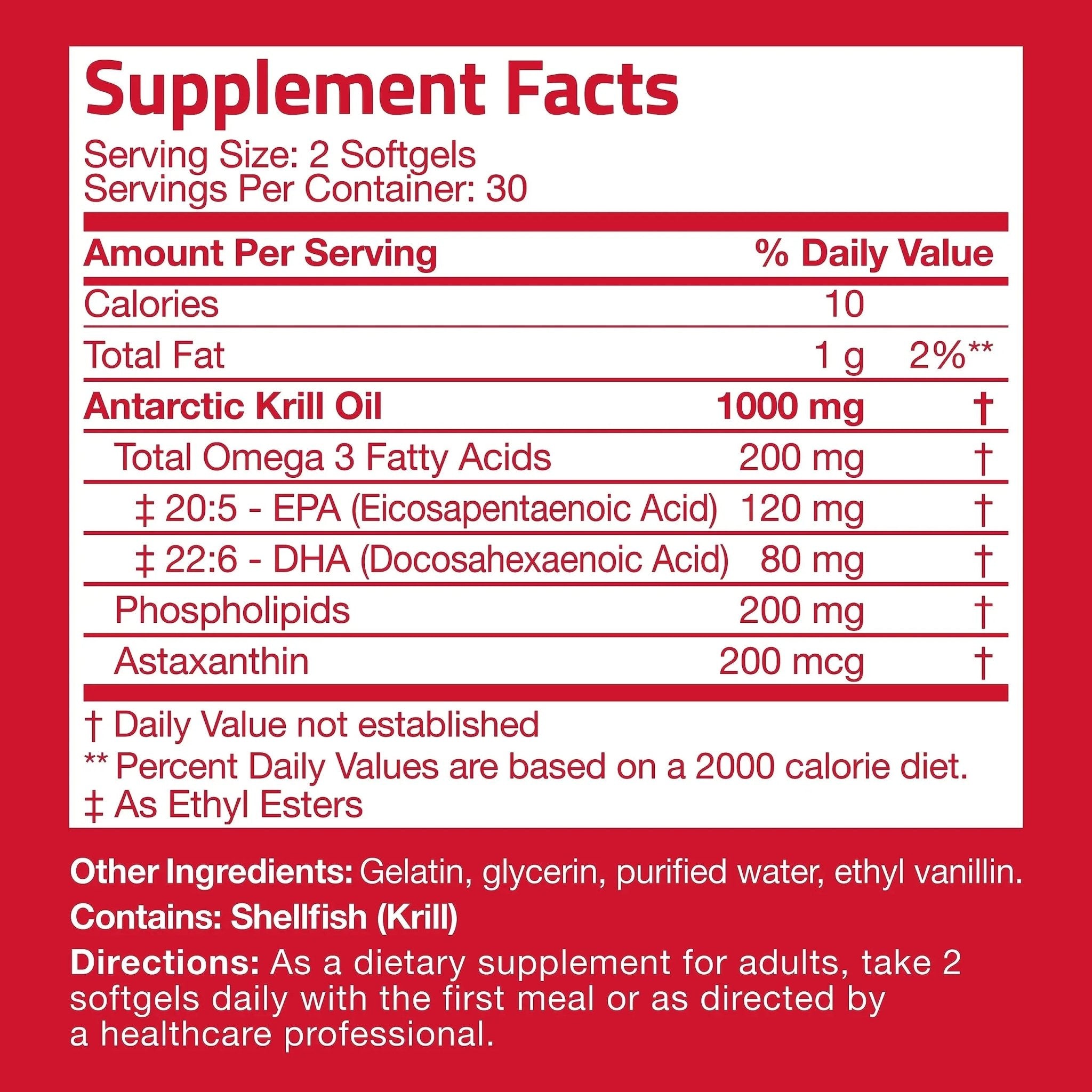 Bronson Antarctic Krill Oil 1000 mg with Omega-3s EPA, DHA, Astaxanthin - TrustMedUSA