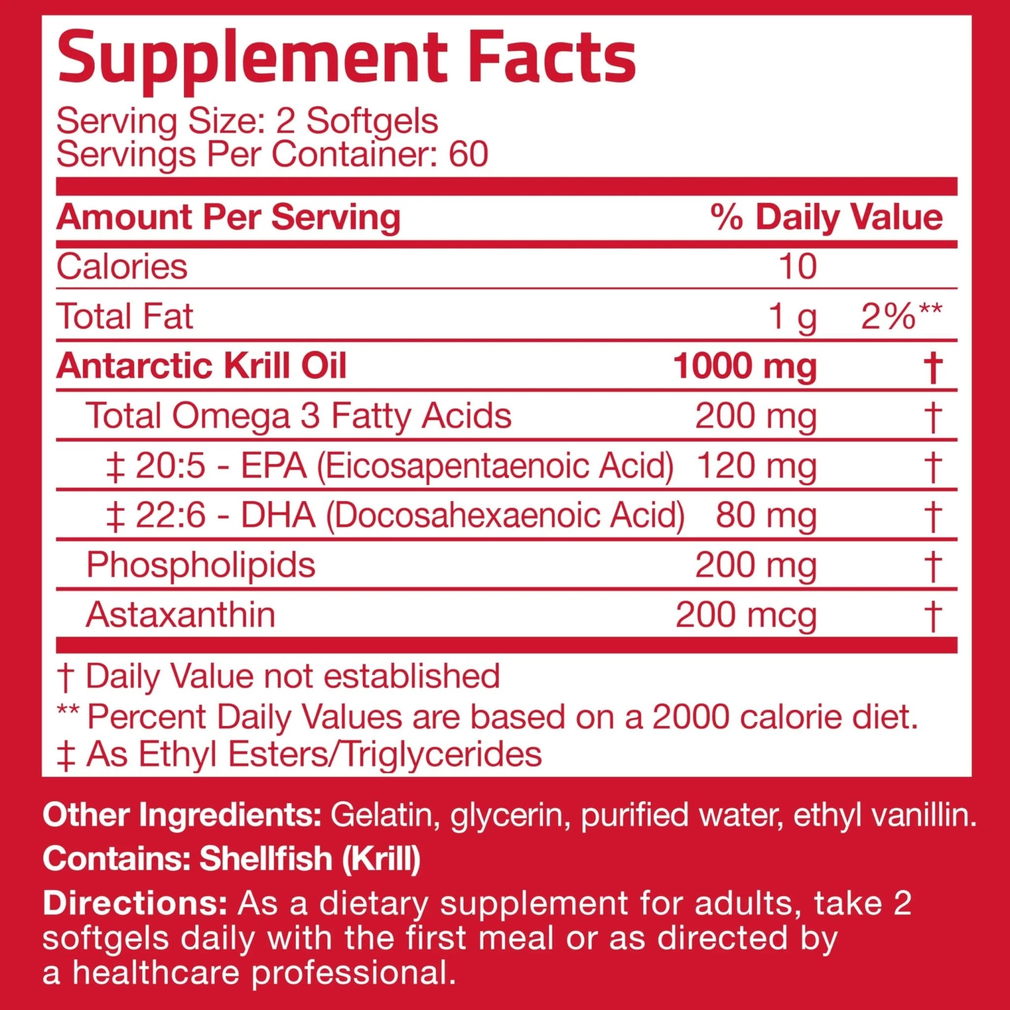 Bronson Antarctic Krill Oil 1000 mg with Omega-3s EPA, DHA, Astaxanthin and Phospholipids 120 Softgels - TrustMedUSA