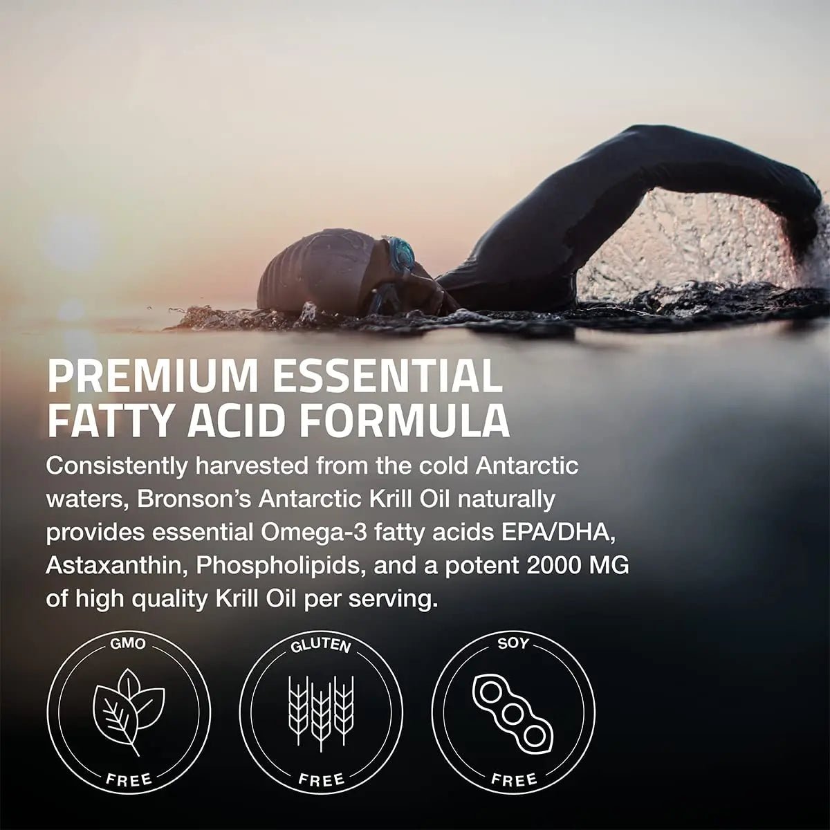 Bronson Antarctic Krill Oil 2000 mg with Omega-3s EPA, DHA, Astaxanthin and Phospholipi - TrustMedUSA