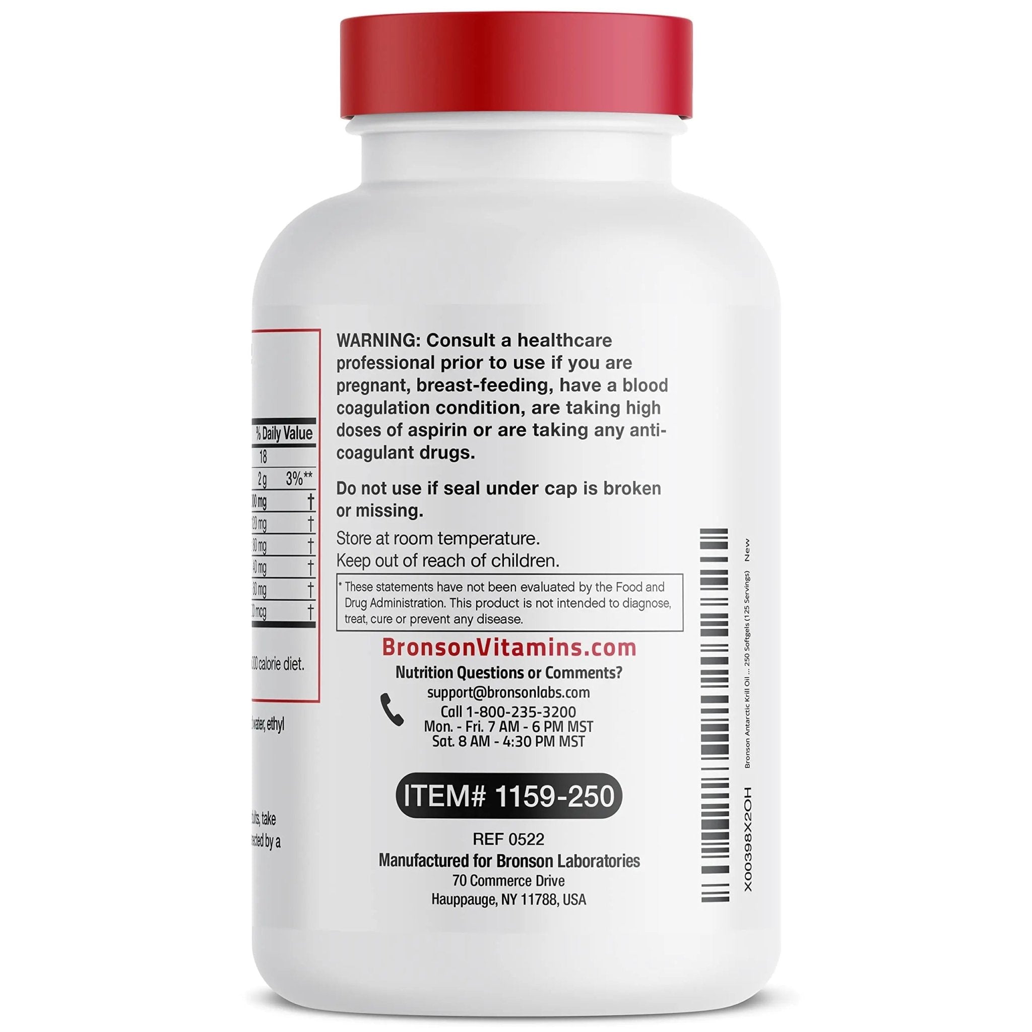 Bronson Antarctic Krill Oil 2000 mg with Omega-3s EPA, DHA, Astaxanthin and Phospholipi - TrustMedUSA