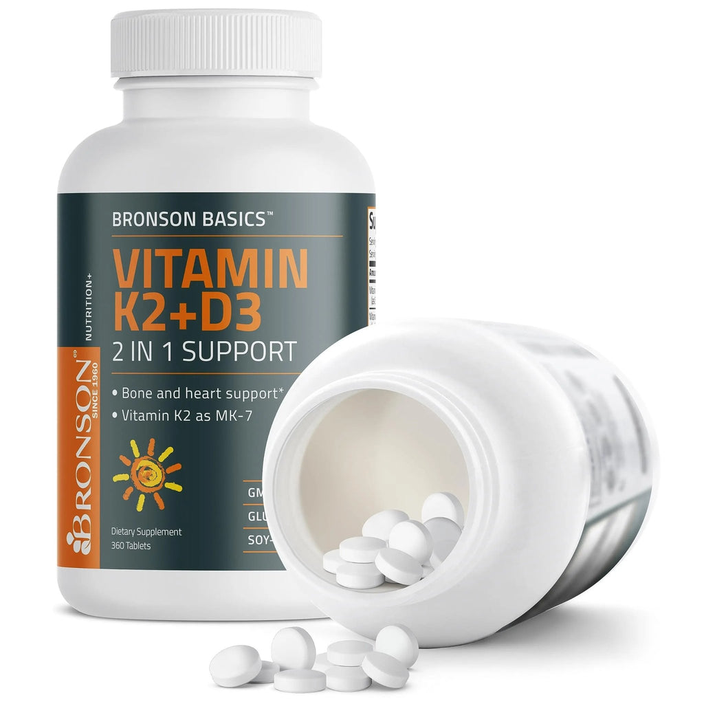 Bronson Basics Vitamin K2 D3 (MK7) Supplement Non-GMO Formula 5000IU (125 mcg) - TrustMedUSA