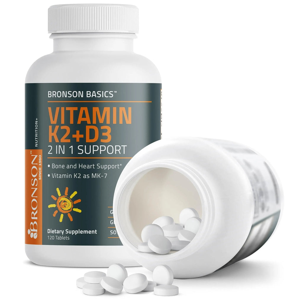 Bronson Basics Vitamin K2 D3 (MK7) Supplement Non-GMO Formula 5000IU (125 mcg) - TrustMedUSA