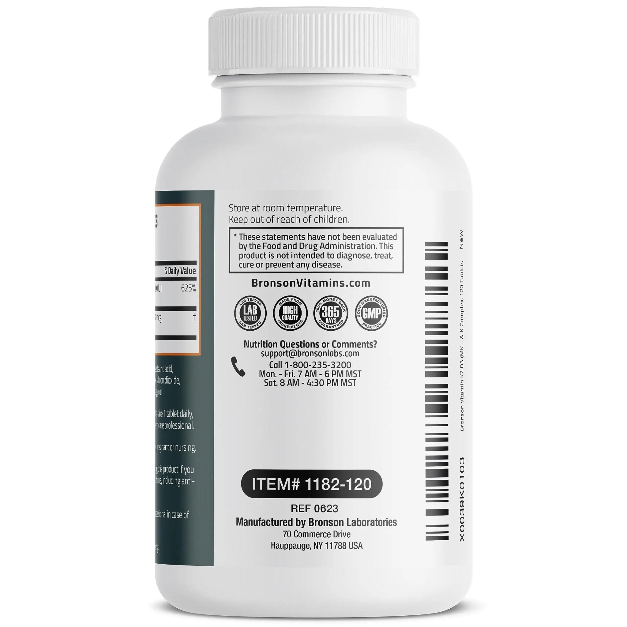 Bronson Basics Vitamin K2 D3 (MK7) Supplement Non-GMO Formula 5000IU (125 mcg) - TrustMedUSA
