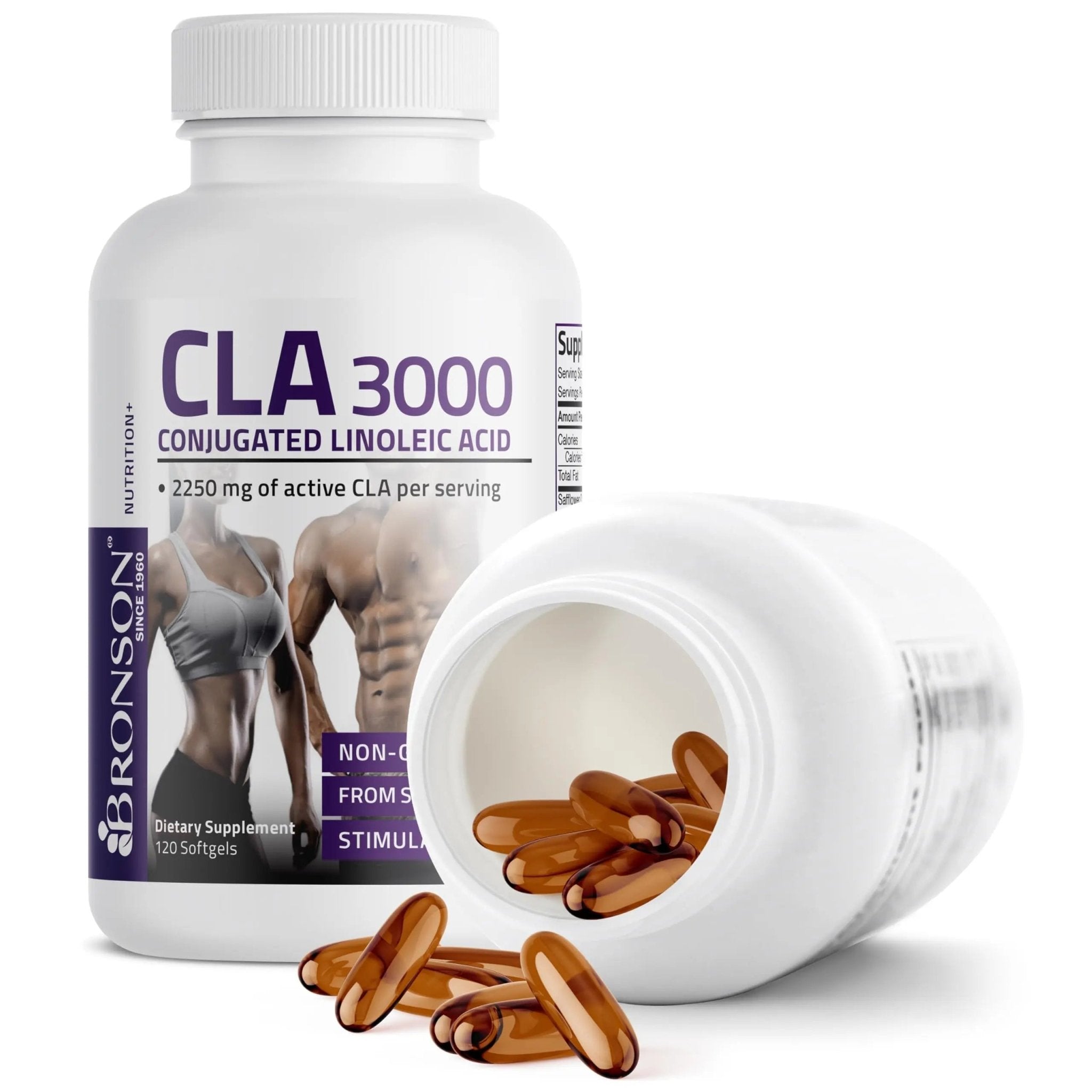 Bronson CLA 3000 Extra High Potency Supports Healthy Weight Management Lean Muscle Mass Non-Stimulating - TrustMedUSA
