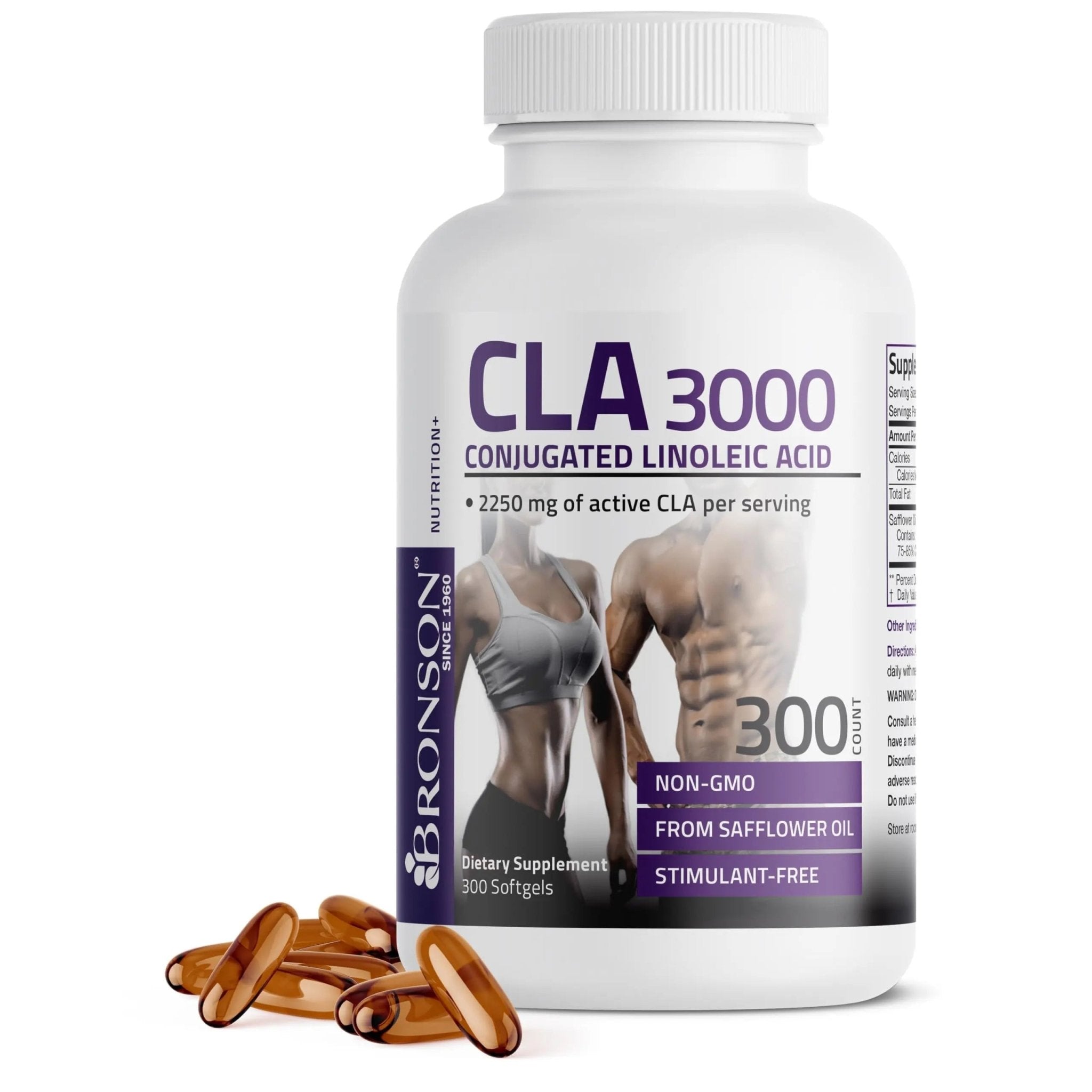 Bronson CLA 3000 Extra High Potency Supports Healthy Weight Management Lean Muscle Mass Non-Stimulating - TrustMedUSA