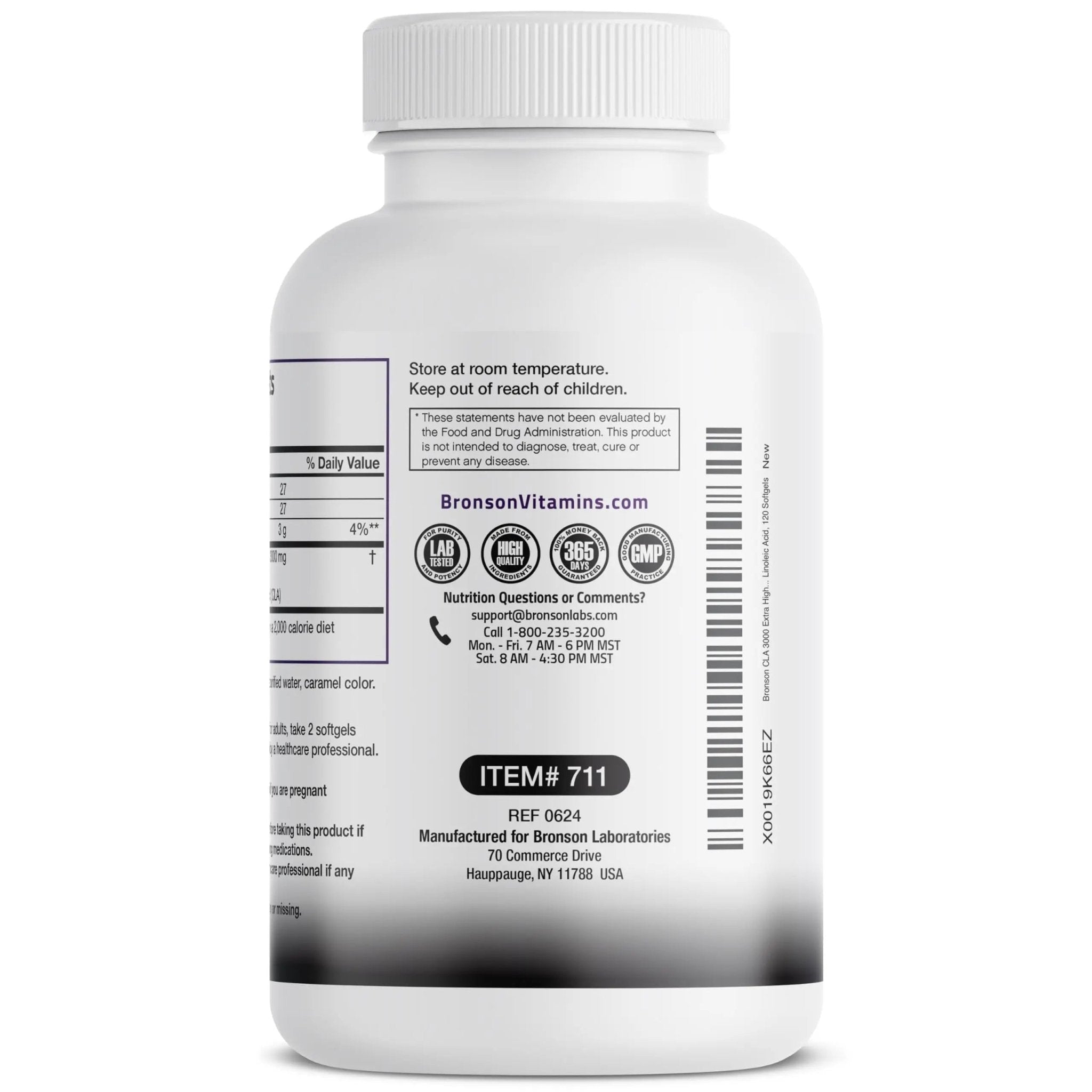 Bronson CLA 3000 Extra High Potency Supports Healthy Weight Management Lean Muscle Mass Non-Stimulating - TrustMedUSA