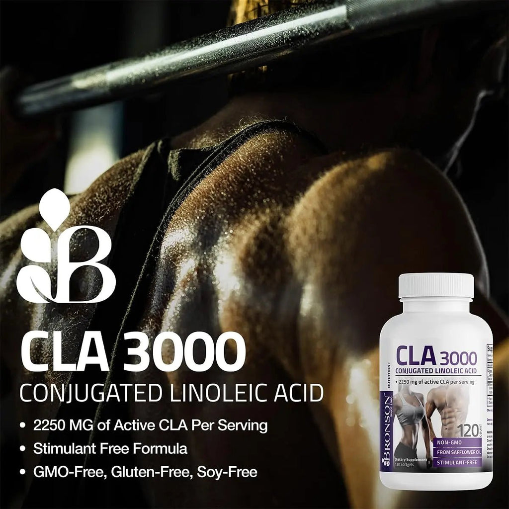 Bronson CLA 3000 Extra High Potency Supports Healthy Weight Management Lean Muscle Mass Non-Stimulating - TrustMedUSA