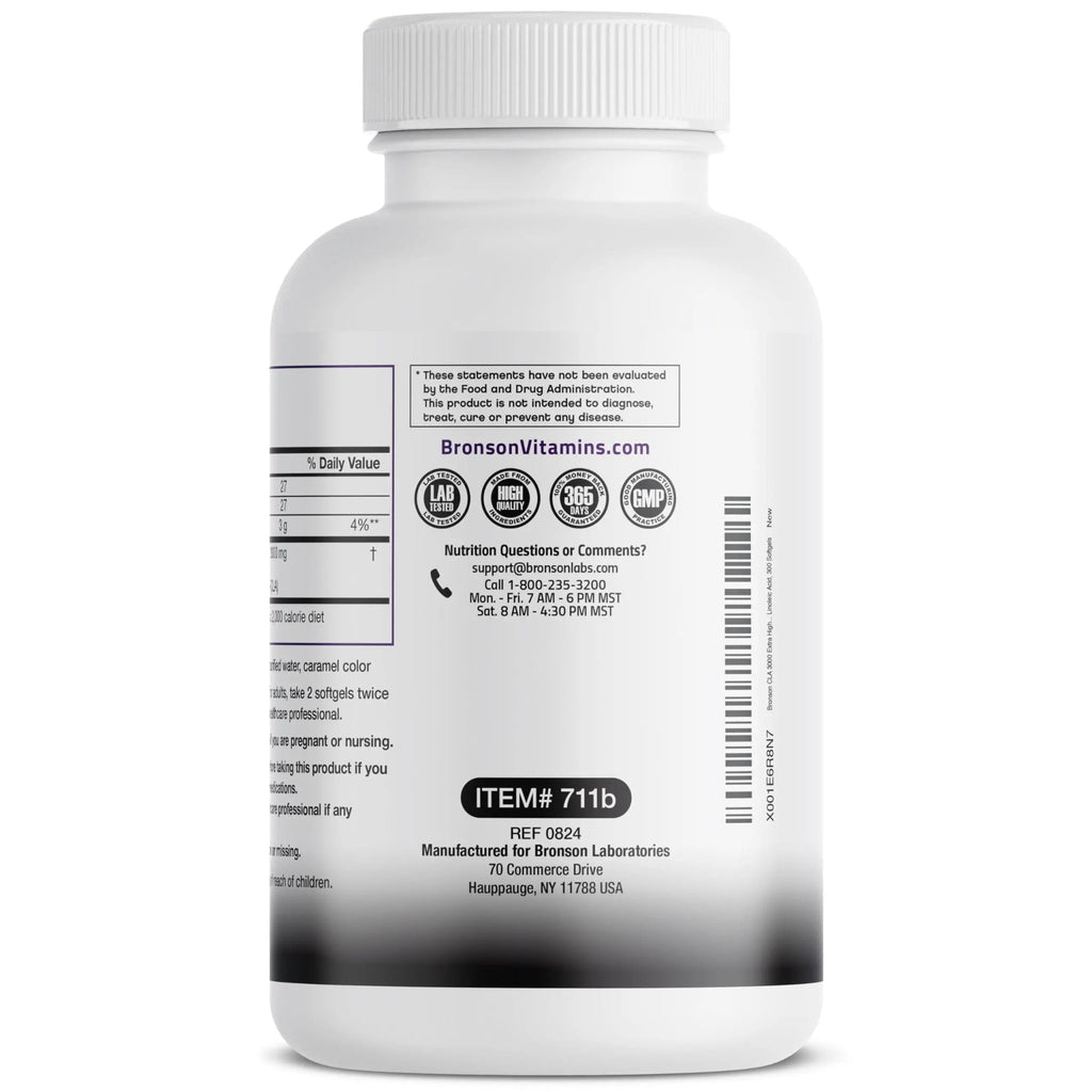 Bronson CLA 3000 Extra High Potency Supports Healthy Weight Management Lean Muscle Mass Non-Stimulating - TrustMedUSA