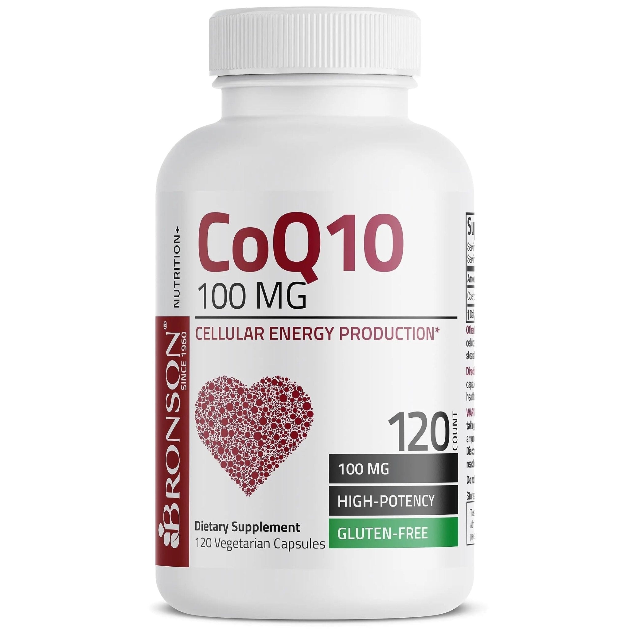 Bronson CoQ10 100 MG High Potency Cellular Energy Production, 120 Vegetarian Capsules - TrustMedUSA
