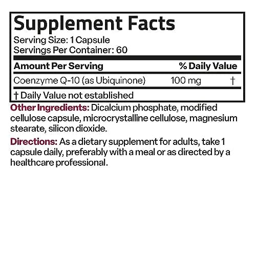 Bronson CoQ10 100 MG High Potency Cellular Energy Production, 60 Vegetarian Capsules - TrustMedUSA