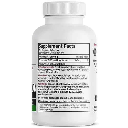 Bronson CoQ10 100 MG High Potency Cellular Energy Production, 60 Vegetarian Capsules - TrustMedUSA