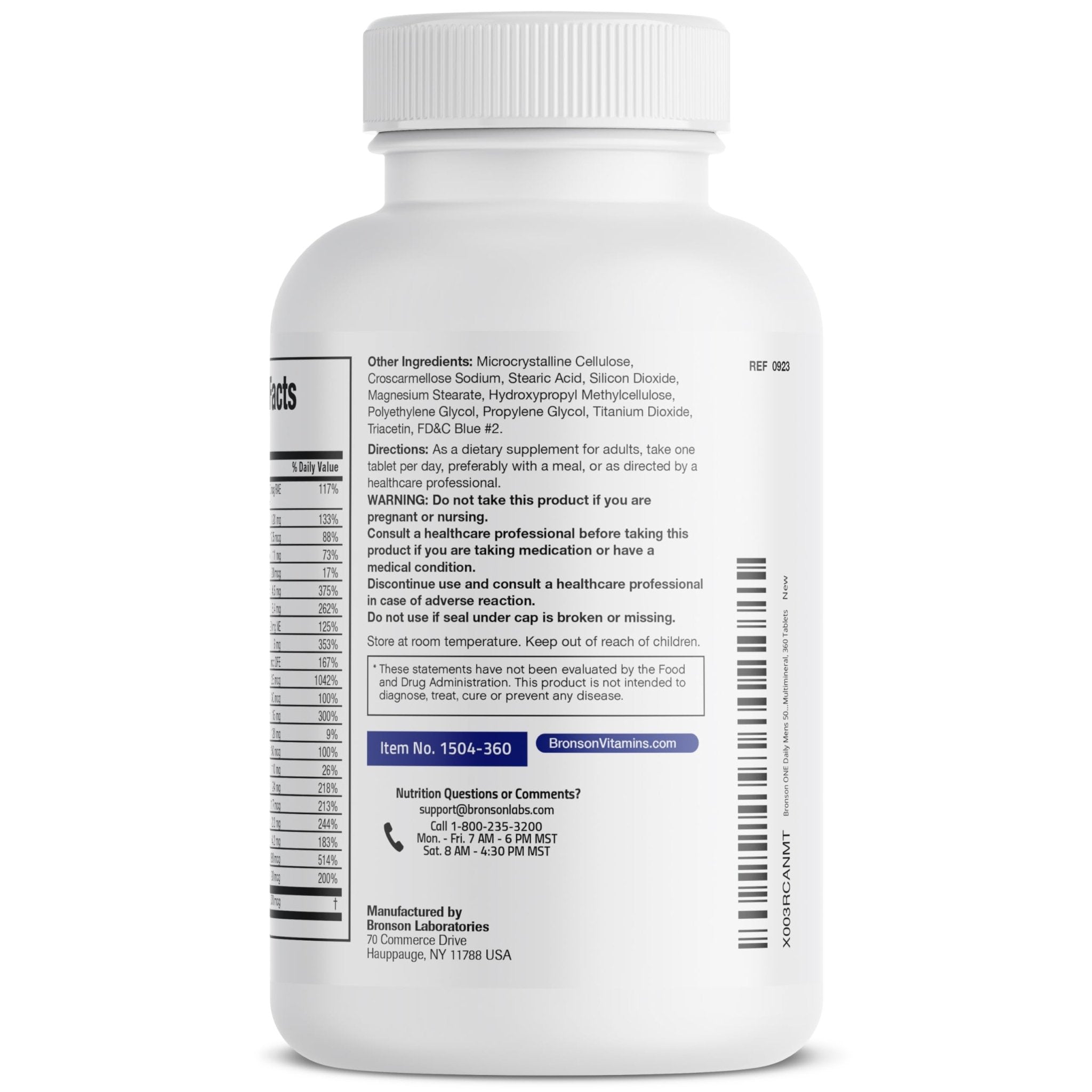 Bronson ONE Daily Mens 50+ Complete Multivitamin Multimineral, 360 Tablets - TrustMedUSA