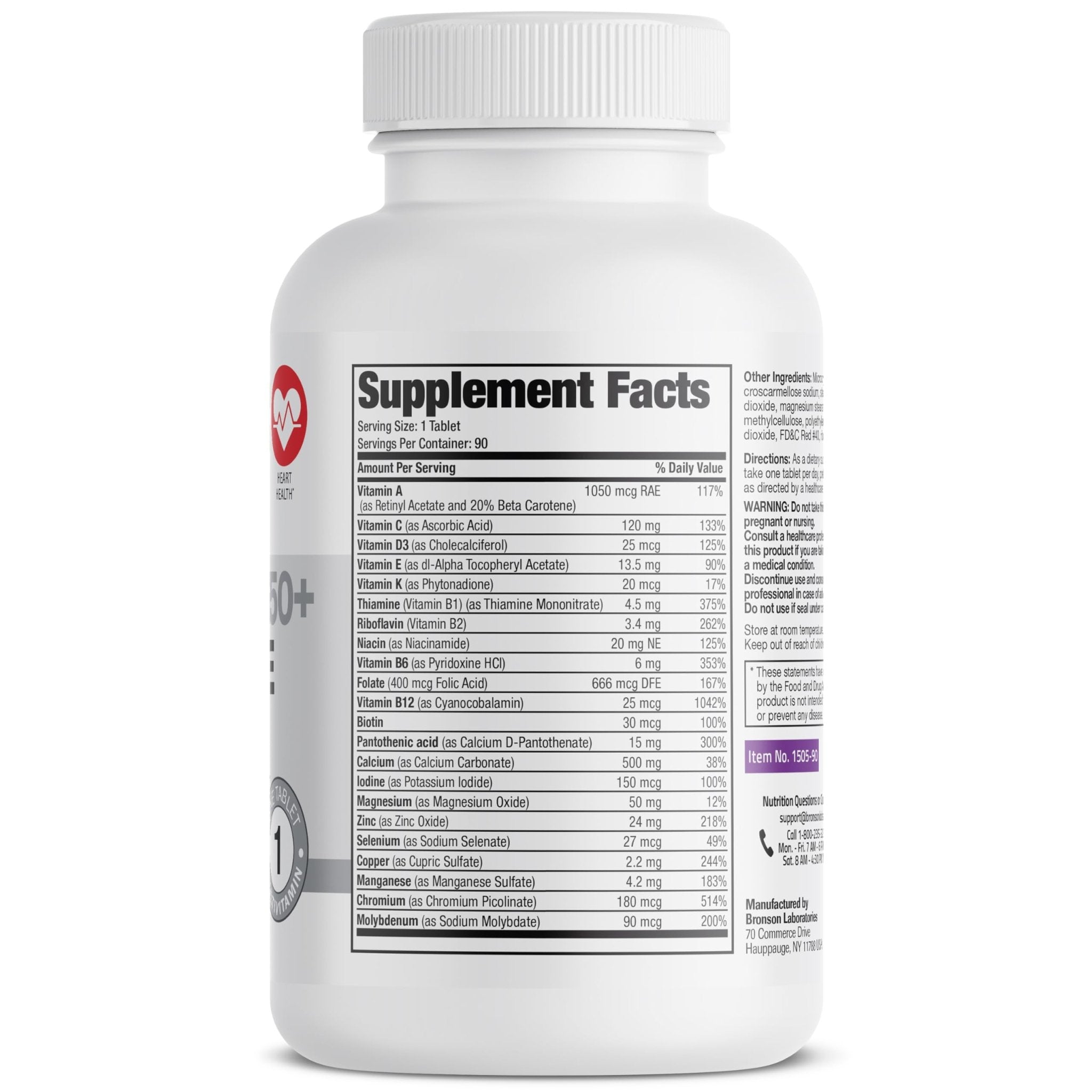 Bronson ONE Daily Women’s 50+ Complete Multivitamin Multimineral, 90 Tablets - TrustMedUSA