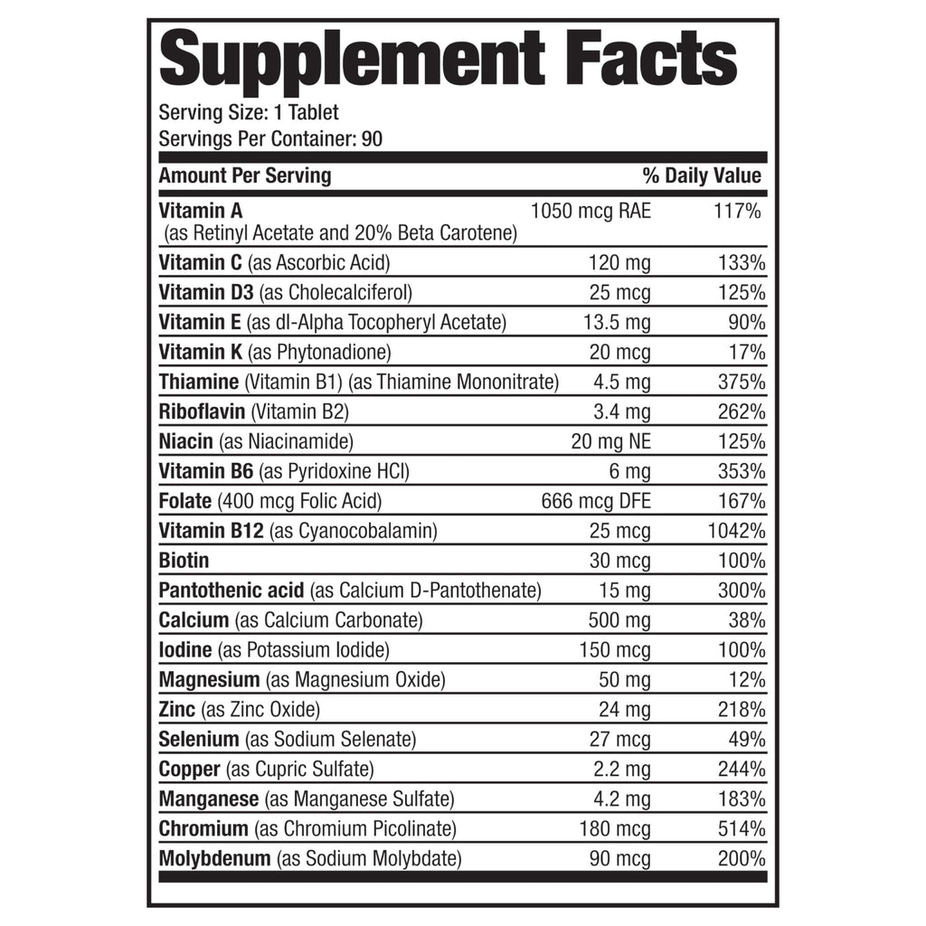 Bronson ONE Daily Women’s 50+ Complete Multivitamin Multimineral, 90 Tablets - TrustMedUSA