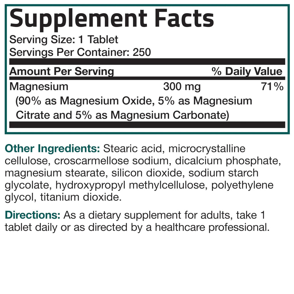 Bronson Triple Magnesium Complex Maximum Coverage 300mg - Non-GMO Formula, 250 Tablets - TrustMedUSA