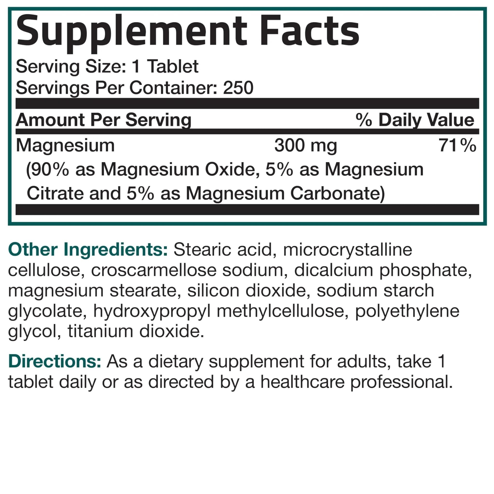 Bronson Triple Magnesium Complex Maximum Coverage 300mg - Non-GMO Formula, 250 Tablets - TrustMedUSA