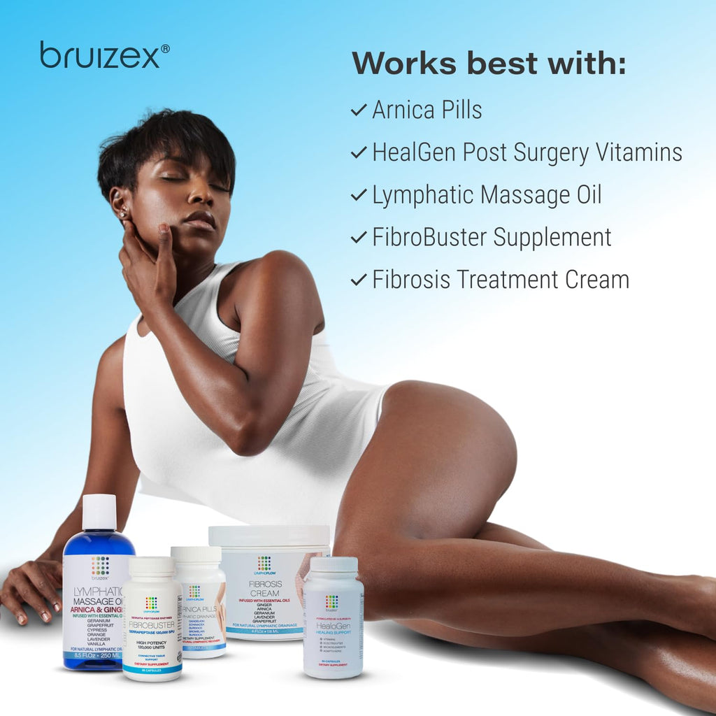 Bruizex Bromelain & Quercetin Recovery Complex - Post Surgery Recovery Bruising, Swelling Relief, Lymphatic Drainage - Post 360 lipo, BBL, Liposuction, Tummy Tuck - Non GMO - 60 Capsules - TrustMedUSA
