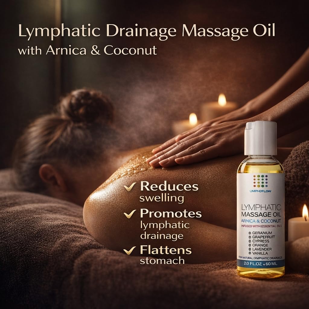 Bruizex Lymphatic Drainage Massage Oil: Arnica and Coconut Oil for Manual Lymph Drainage & Post Surgery Recovery for Liposuction, 360 Lipo, BBL,Tummy Tuck, Lymphedema, Lipedema, Lipo Foam- 2.0 oz - Maple Wellness Supplements