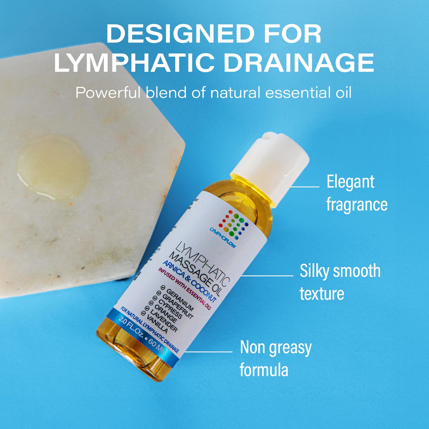 Bruizex Lymphatic Drainage Massage Oil: Arnica and Coconut Oil for Manual Lymph Drainage & Post Surgery Recovery for Liposuction, 360 Lipo, BBL,Tummy Tuck, Lymphedema, Lipedema, Lipo Foam- 2.0 oz - Maple Wellness Supplements