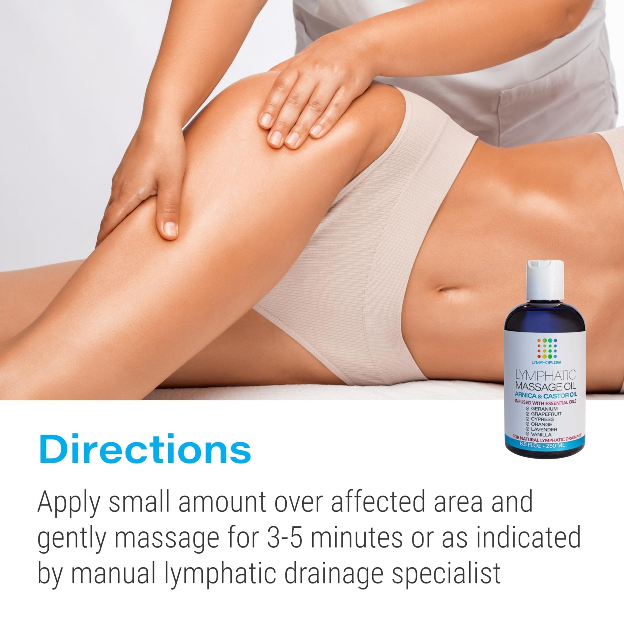 Bruizex Lymphatic Drainage Massage Oil with Arnica & Cold Pressed Castor Oil, Lightweight Non-Greasy Body Massage Oil for Daily Lymphatic Massage, Aftercare Routine, Lightweight Formula - 8.5 Oz - Maple Wellness Supplements