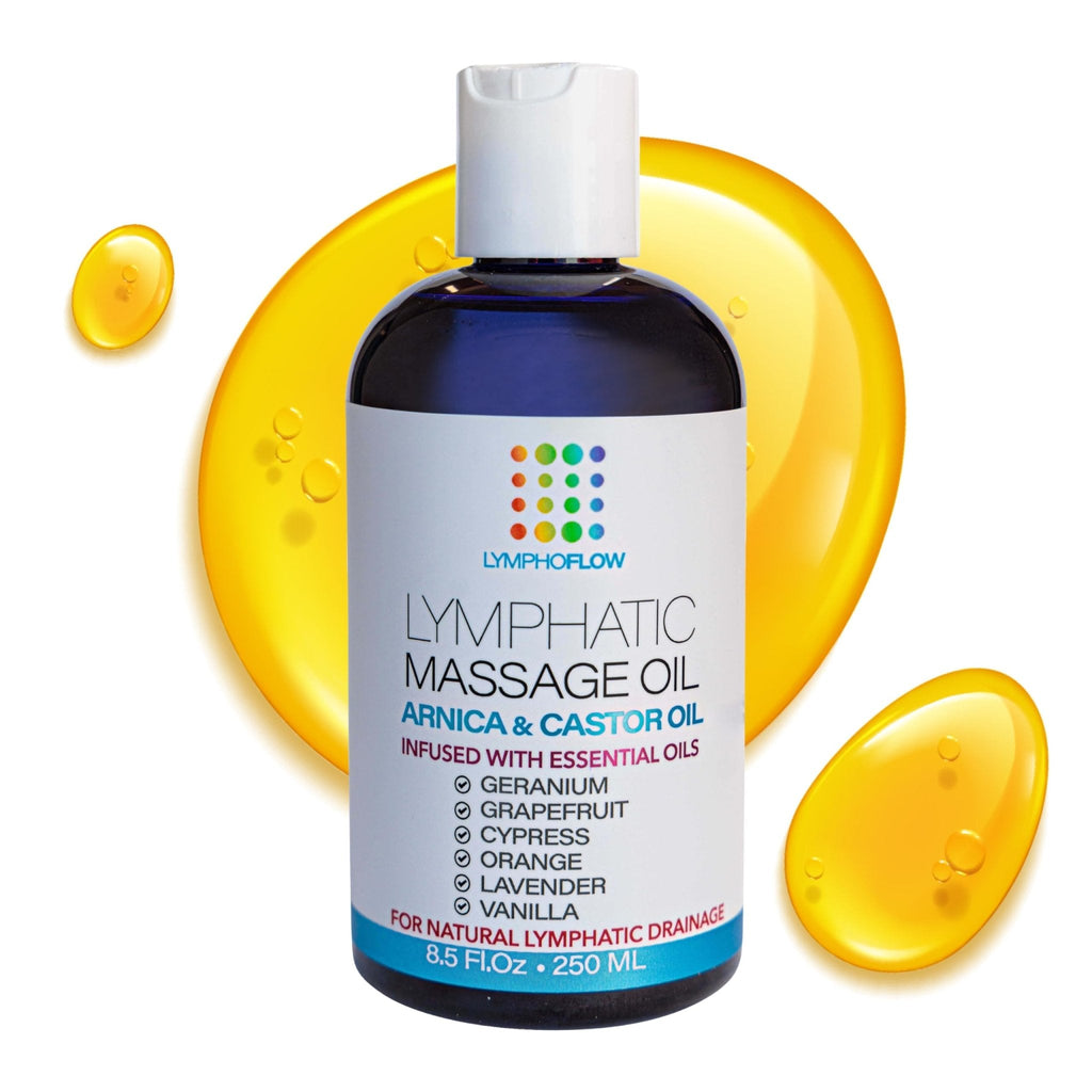Bruizex Lymphatic Drainage Massage Oil with Arnica & Cold Pressed Castor Oil, Lightweight Non-Greasy Body Massage Oil for Daily Lymphatic Massage, Aftercare Routine, Lightweight Formula - 8.5 Oz - Maple Wellness Supplements