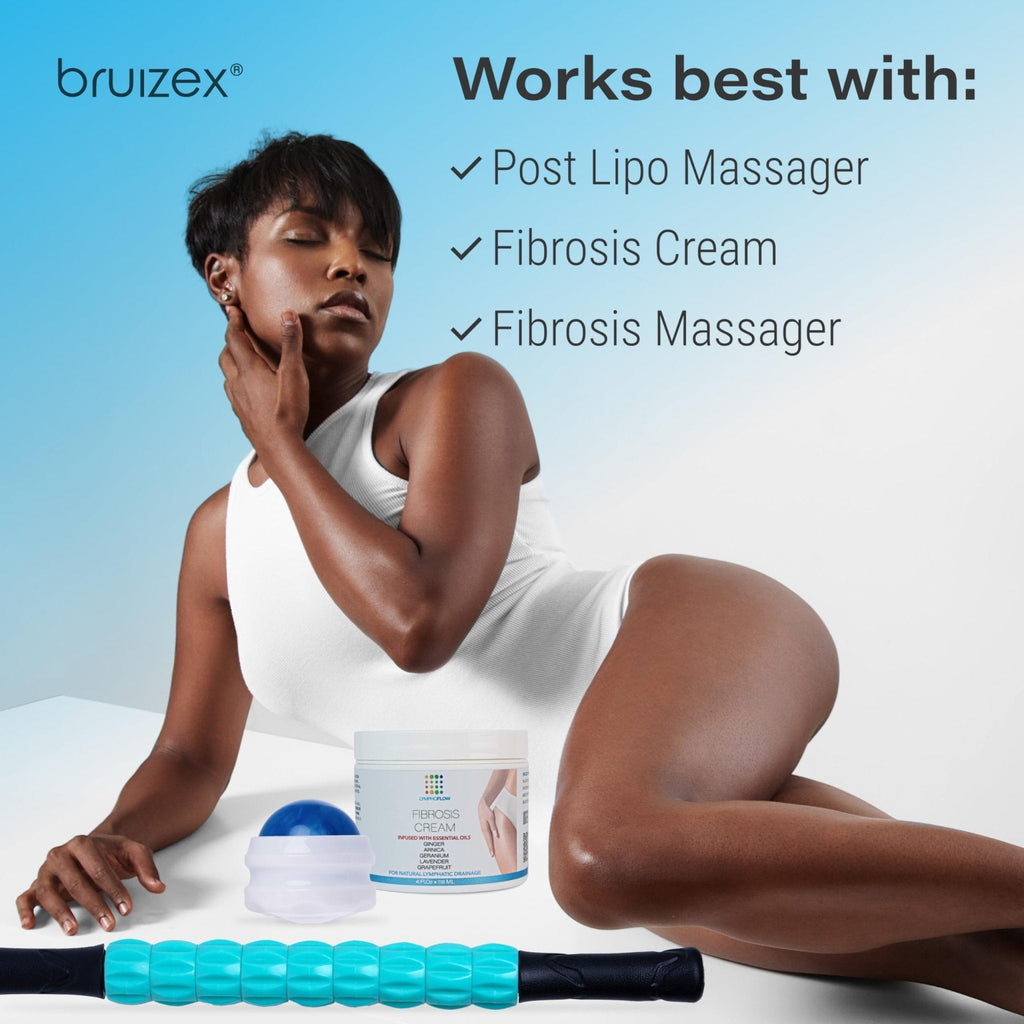 Bruizex Lymphatic Drainage Massage Oil with Arnica Oil & Coconut for Post Surgery Recovery & Lymphatic Drainage Massager, Liposuction, 360 Lipo, BBL, Tummy Tuck Procedure, Moisturizing Formula, 8.5 Oz - Maple Wellness Supplements